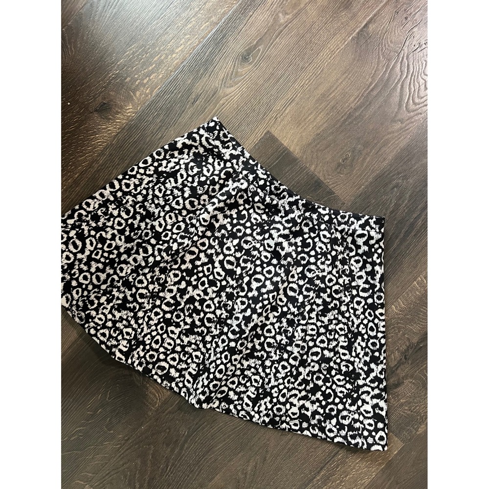 Lily Rose Skort Black White Animal Print Mini Skirt Women's Size L